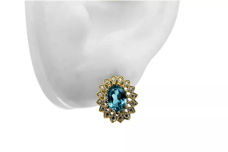 Ring Aquamarine 14K Yellow gold Vintage vec125y